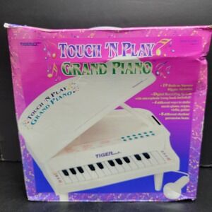 Vintage 1995 Tiger Electronics Touch N Play Grand Piano White Toy New Open Box